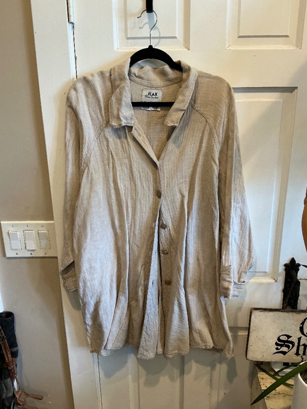 Flax linen over shirt or blazer!  Size medium